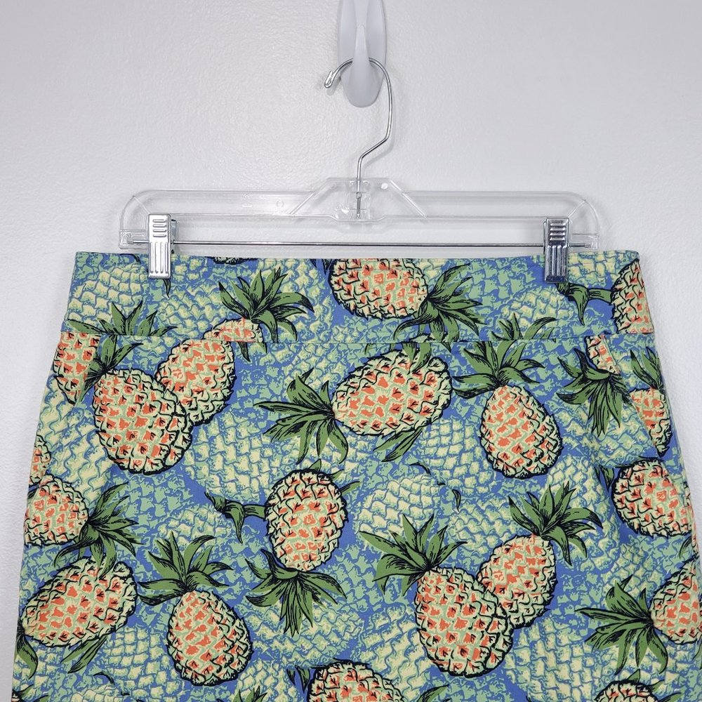 Talbots Factory Pineapple Pineapples Print Pencil Skirt With Pockets Size 12 - Picture 2 of 10